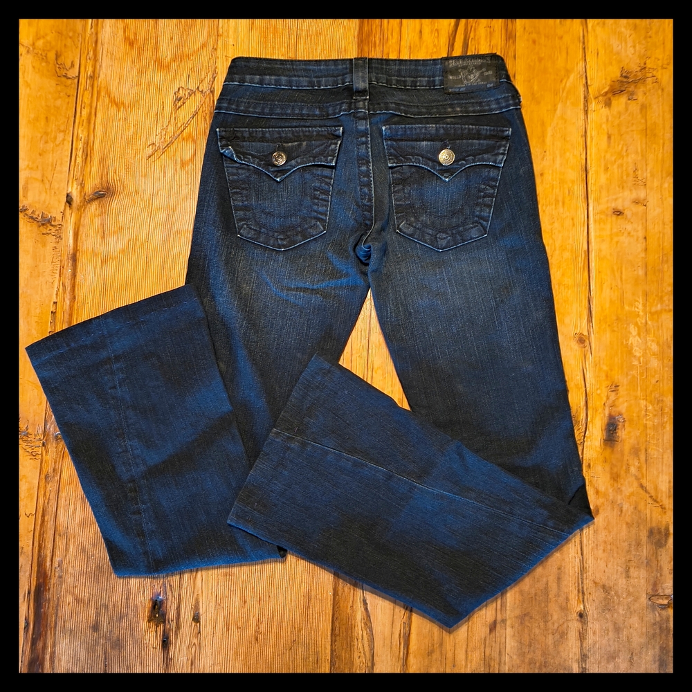 💋 True Religion Joey Low Rise Flare Blue Jeans